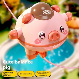 Bán buôn trẻ em cân bằng lợn Đen Tumbler bánh xe đạp Đồ chơi treo đi bộ dây điện Câu Đố xoay con quay hồi chuyển - Product Image 2