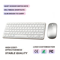 Clavier et Souris Sans Fil Ultra-Mince à Trois Modes avec Commutateur Ciseaux, Silencieux, Rechargeable, Compatible 3 Appareils, Vente en Gros OEM