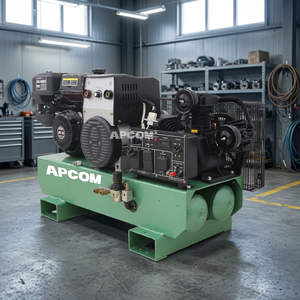 เครื่องอัดอากาศแบบพกพา APCOM แบบลูกสูบหล่อลื่น ใช้เชื้อเพลิงเบนซิน เงียบ 250 ลิตร/นาที 8 บาร์ ระบายความร้อนด้วยอากาศ สำหรับงานอุตสาหกรรมและโรงงาน รับประกัน 1 ปี - Product Image 1