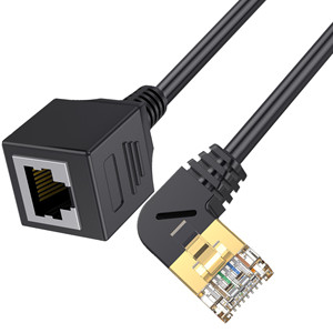 Negro OEM HG8245Q2 Cat 8 Marque 8 Pasat B8 Ángulo recto 90 grados RJ45 Enchufe Cable de conexión de red Ethernet para cables de audio y video - Product Image 2