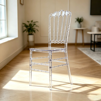 Chaise en acrylique transparente personnalisée en gros pour mariage, événement, banquet, chaise de salle à manger en plastique transparent comme du cristal pour fête