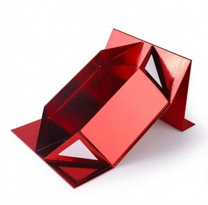 Cajas magnéticas de ropa cosmética de lujo plegables de alta calidad Material de papel de laminación brillante con revestimiento UV en relieve duradero - Product Image 5