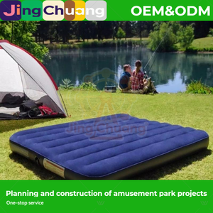 Lit gonflable double floqué bleu foncé 64765 des États-Unis, ensemble de lit gonflable floqué, vente en gros - Product Image 1