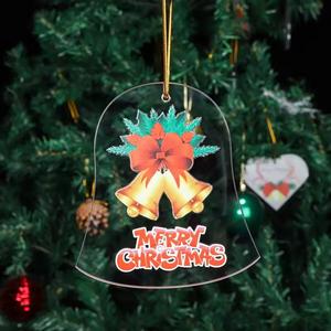 Pendentif cloche en cristal transparent DT Wholesale - Ornement de Noë<span class=keywords><strong>l</strong></span> en verre vierge pour gravure UV, gravure laser, décoration <span class=keywords><strong>à</strong></span> suspendre pour sapin de Noë<span class=keywords><strong>l</strong></span> - Product Image 6