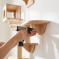 Meistverkaufter Massivholz-Wandkratzbaum Robuster Schwebender Kratzbaum für Mehrkatzen-Haushalte Kletterwand für Katzen