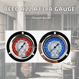 Beco YN-60M R22 R134a Refrigerante de Alta/Baixa <span class=keywords><strong>Oli</strong></span>-Cheio Flangeado Manômetro Manômetro 0-3.8Mpa Aço Inoxidável & Latão - Product Image 3