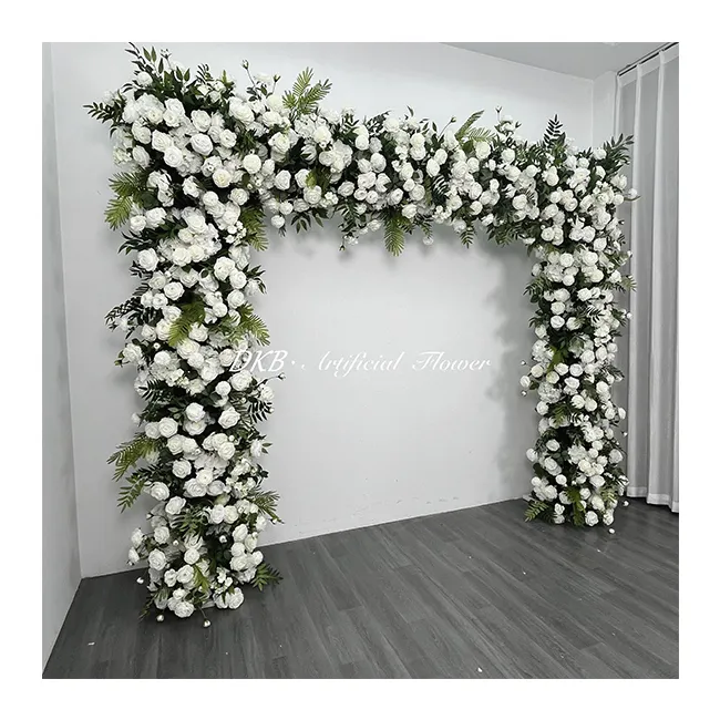 Low prices wholesale new Premium silk wedding flower arch backdrop with flowers wedding flower arch white