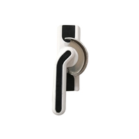 Bacofes Serrure à croissant de lune moderne en alliage d'aluminium thermolaqué pour fenêtre coulissante, simple rotation, blanc et noir, garantie 1 an