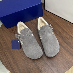 Mocassins ouverts vintage en cuir de vachette, à enfiler, à semelle souple, pour la santé, chaussures de plage pour femmes et hommes, en cuir véritable, été et <span class=keywords><strong>hiver</strong></span> - Product Image 6