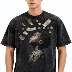 Dtf vải dài ngắn in cao đường phố Retro đồ thể thao mát mẻ 100% cotton dệt quá khổ thoáng khí chống nhăn - Product Image 3