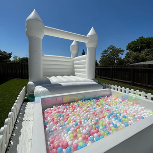 Piscina de pelotas personalizada para bebés, juego suave de fiesta de lujo con <span class=keywords><strong>casa</strong></span> de rebote blanca inflable - Product Image 5