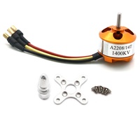 Moteur électrique CC sans balais A2208 1100KV/1400KV/2600KV pour modèles réduits d'avions/bateaux/véhicules, pièces de kit pour planeurs et jouets