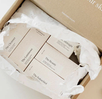 Scatola di cartone con chiusura a incastro all'ingrosso senza colla per confezionamento di oli essenziali e profumi, stampa fronte-retro