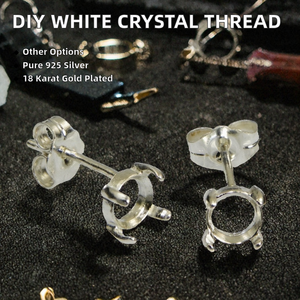 Hilo de Cristal Blanco para Joyería de Moda, Chapado en Oro de 18K sobre Plata 925, Varios Tamaños/Larguras, Venta al Por Mayor 1740045 - Product Image 2