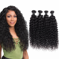 Bridger Hair Lots de mèches bouclées Jerry, Cheveux humains 100% vierges brésiliens Remy, en vrac, pour tressage et crochet pour femmes noires, double trame 10A
