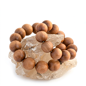 Yoga Sandalwood Beads 4mm-30mm Round Natural Dark Golden Brown Loose Beads for Meditation or Crafting - Product Image 2