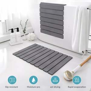 Tapis de bain antidérapant en pierre de diatomée fine, super absorbant, séchage rapide, réversible, pliable, massant, style européen - Product Image 6