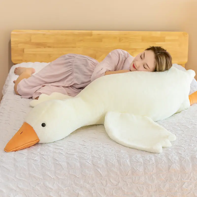 Wholesale Soft Plush Toys Giant Stuffed Animal Lovely Big White Goose For Sleeping