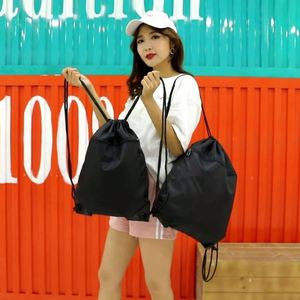 Custom Logo Promotional Polyester Drawstring <b>Backpack</b> Sport Gym Shopping Bag with Personalized Logos - Product Image 4
