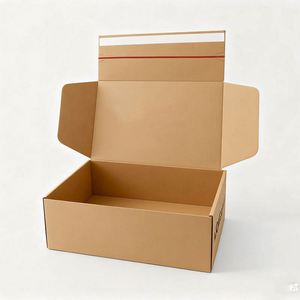 Custom Brown Biodegradable <b>Shipping</b> <b>Box</b> with Self-Seal and Zipper Closure 3mm Thick for Shoes Made From Corrugated Board - Product Image 3