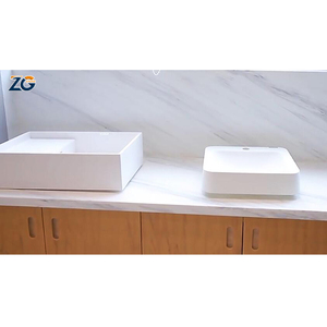 ZGSTONE Évier de salle de bain intégré de luxe moderne, évier de cuisine en dalle de roche, lavabo en pierre frittée écologique - Product Image 6