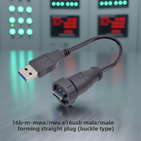Conector USB 3.0 Tipo C de Bairui, Enchufe Macho Recto, Resistente al Agua IP67, Cable de 0.3M/3m, Conector para Placa PCB, Aplicación de Alimentación de 10A, 6 Pines