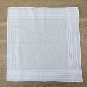 M002-A stampabile regalo di natale di nozze ricamabile grande quadrato 17 "x 17" fazzoletto di raso tessuto bianco cotone fazzoletto da uomo - Product Image 2