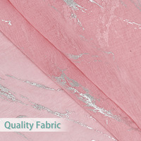 Voilage semi-transparent en polyester à motif marin argenté, style européen, écologique, personnalisable, toutes saisons, avec passe-tringle pour fenêtre