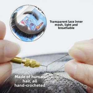 Entièrement respirant invisible simulé moustache tissée à la main barbe accessoires de Performance pour hommes pour la télévision de film qualité de <span class=keywords><strong>cheveux</strong></span> humains - Product Image 3