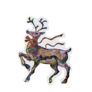 Personnaliser le dessin animé mignon wapiti de Noël couleur paillettes PVC texture autocollants vinyle cadeau en gros pas cher - Product Image 6
