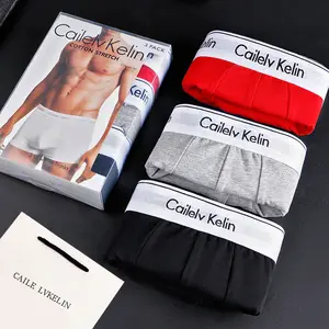 Cuecas boxer masculinas de algodão, cuecas boxer longas, shorts respiráveis, tamanho europeu