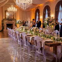 Chaise élégante en PC transparent de 97 cm de haut, chaise de banquet de mariage en cristal monobloc pour événements intérieurs et extérieurs