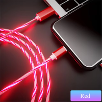 Cable de Carga para Teléfono Móvil con Luz LED de 1M, Cable de Carga Micro USB Tipo C para Samsung, Xiaomi, iPhone
