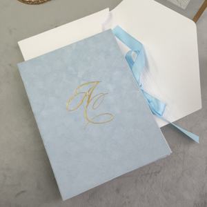 Invitaciones de Boda de Acrílico Espejo Plateado con Terciopelo Azul Cielo, con Sobre y Tarjeta RSVP, para Invitaciones Elegantes de Fiesta de Matrimonio - Product Image 4