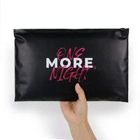 Sac d'emballage pour vêtements avec fermeture éclair, logo personnalisé, impression écologique, noir, fermeture éclair, emballage de vêtements
