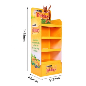 Espositore da Terra Moderno Personalizzato in Cartone Ondulato Ecologico con Rivestimento UV per Ciotole e Collari per Animali Domestici, Uso in Negozi al Dettaglio - Product Image 2