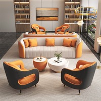 Ensemble de canapé de réception de bureau moderne, table basse, tissu, luxe léger, canapé de loisirs, fauteuil, meubles de salon, ensemble de réunion