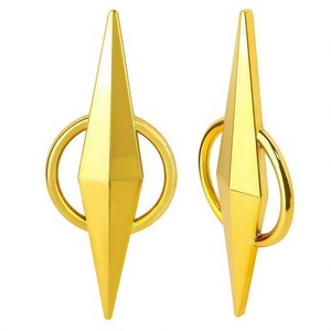 Broche en forme de diamant plaquée or en plastique, accessoire de mode unisexe pour la décoration de canapé et de tête de lit, collection Printemps 2025 - Product Image 1