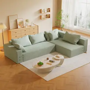 Easy Assembly Convertible Modular Sectional Sofa Chaise L-Shaped Corner Comfy Upholstered Bed Living Room Furniture Sofa Couch