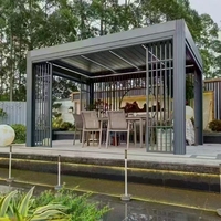 Pergola de jardin en aluminium de haute qualité avec revêtement en poudre, stores électriques orientables, protection solaire, pour balcon, couleurs personnalisables, usage extérieur