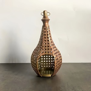 2026 Arabic <b>Lantern</b> Gourd Shape Iron Hollow <b>Large</b> Ramadan <b>Lanterns</b> <b>Candle</b> Holder Projection Ramadan Decorations - Product Image 6