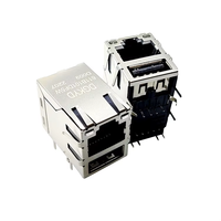 Conector de filtro de Puerto Ethernet de 100M RG45 RJ45 Conector USB con conector de interfaz de blindaje de luz para cables y dispositivos Ethernet