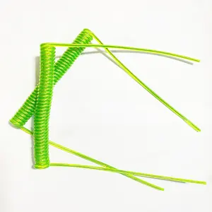Individuelle Größe Schlüsselanhänger Schnüre bunt grün glänzend stahl Federnseil mit PU/PVC dekorativer Spiraldraht