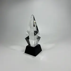 Hitop design K9 cristal com âmbar cristal base design redondo K9 cristal troféu prêmio para presente artesanal