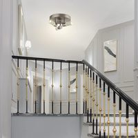 Plafonnier moderne LED 3H en forme de cylindres en cristal, montage encastré, 15W, dimmable, 3000K, couvercle en acrylique, finition en acier BN