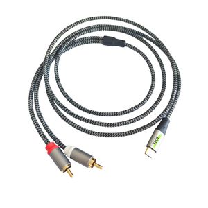 Câbles adaptateurs audio auxiliaires USB C numériques noir et blanc vers 2 <span class=keywords><strong>RCA</strong></span> mâle vers mâle pour haut-parleurs domestiques/de voiture - Product Image 4