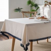 Offre Spéciale nouveauté à la main aiguille dentelle nappe imprimé Floral coton lin couverture pour la maison fête hôtel et mariage