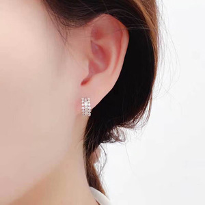 Elegant Hollow Ear <b>Cuff</b> <b>Earrings</b> For Women Sparkle Stone Minimalist Hoop <b>Earrings</b> Daily Wear Fashion Jewelry Wholesale - Product Image 5