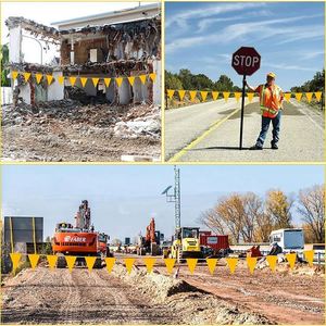 ธงเตือนจราจรแบบกำหนดเอง สีเหลืองส้ม ทำจาก PVC ป้องกันรอยยับ สำหรับงานก่อสร้าง พร้อมเชือกแขวน พิมพ์ลายดิจิทัลตามสั่ง - Product Image 6