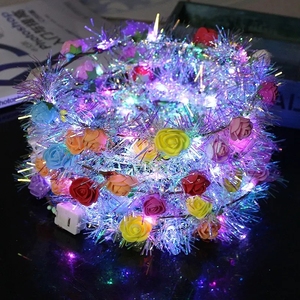 Serre-tête LED Corolla lumineux multicolore, guirlande florale, accessoires pour cheveux, 100 pièces MOQ - Product Image 4